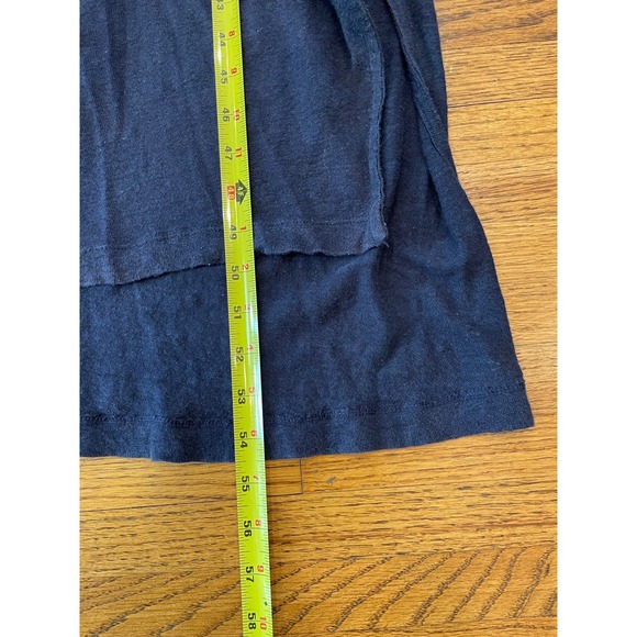 Gap 100% Linen Sleeveless Maxi Dress Size Small Petite Navy Blue Drawstring - Picture 12 of 12